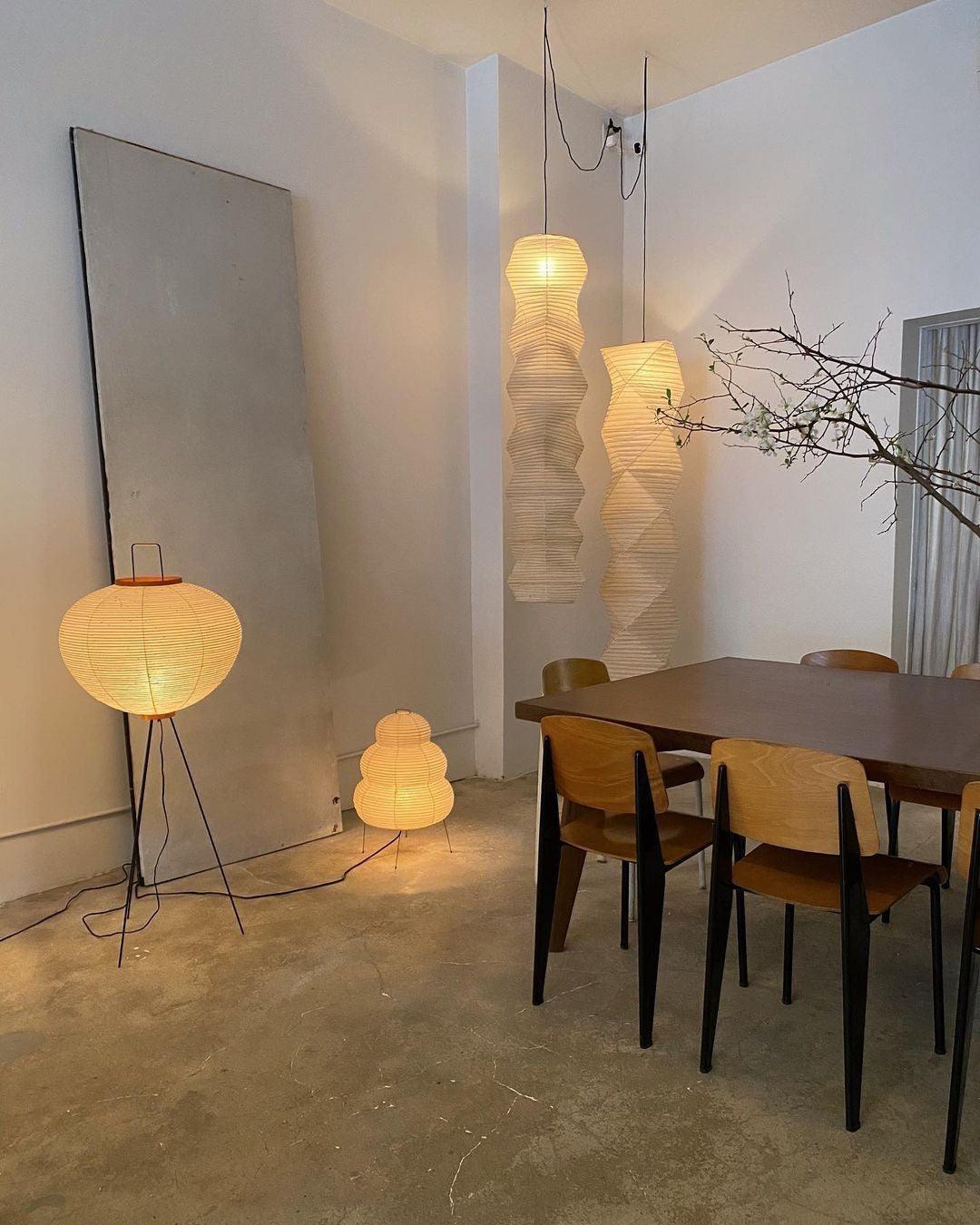 Akari Floor Lamp 47 in Mulberry Paper White Indoor Ambient Lighting Decorative Sculpture | Thomler