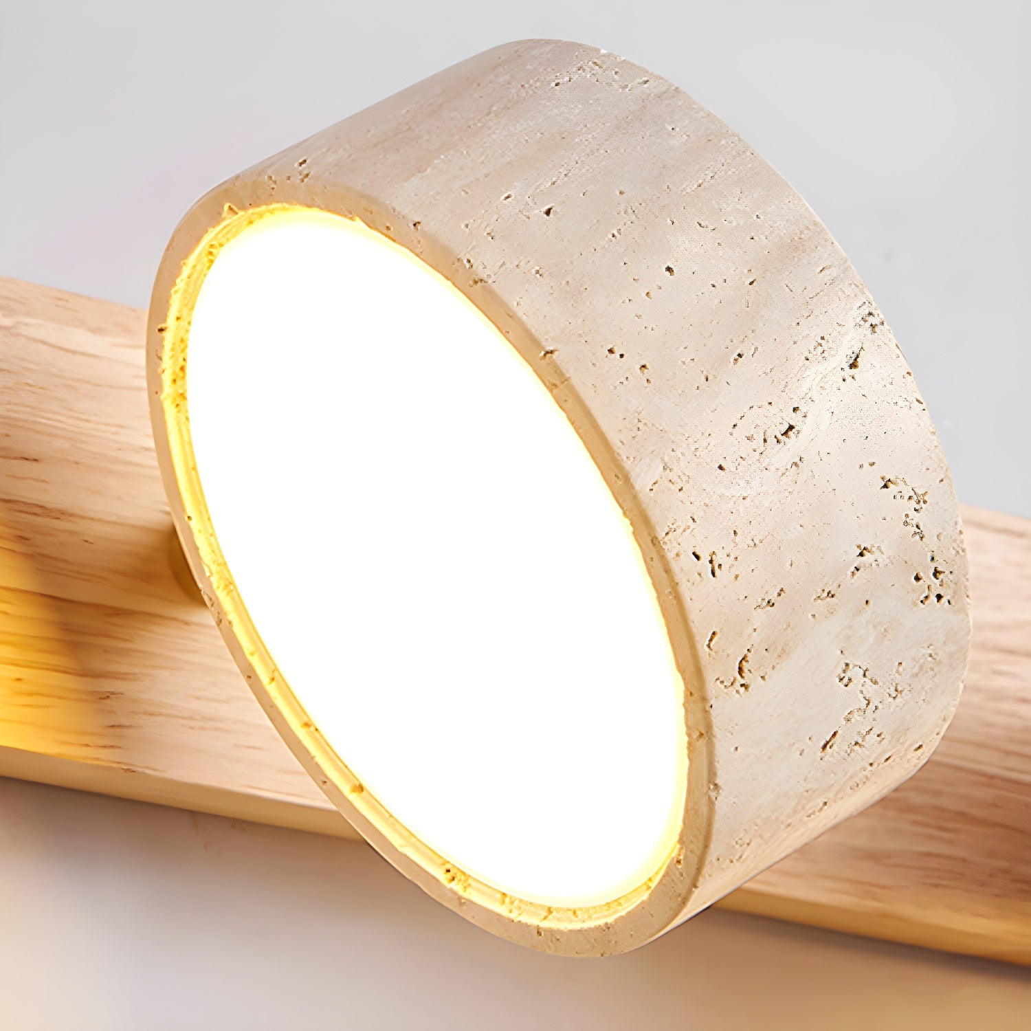 Travertine Duo Wall Light 12.6 in Yellow Stone 2-Lights Bedroom Hallway Living Room Decorative Lighting | Thomler